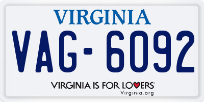 VA license plate VAG6092