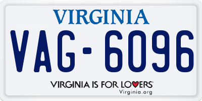 VA license plate VAG6096