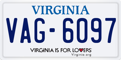 VA license plate VAG6097