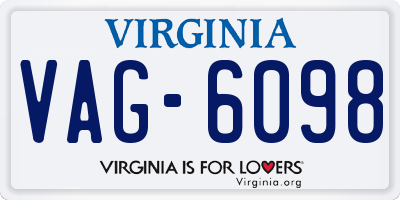 VA license plate VAG6098