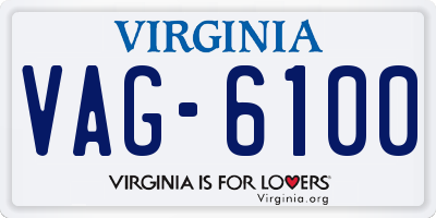 VA license plate VAG6100