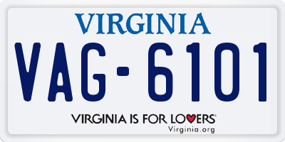 VA license plate VAG6101