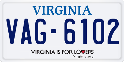 VA license plate VAG6102