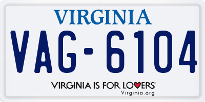 VA license plate VAG6104
