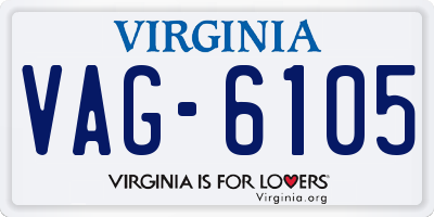 VA license plate VAG6105