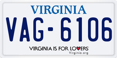 VA license plate VAG6106