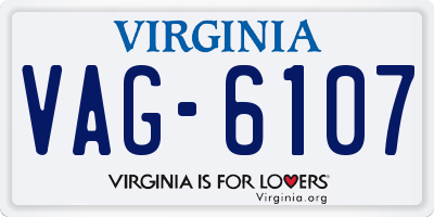 VA license plate VAG6107