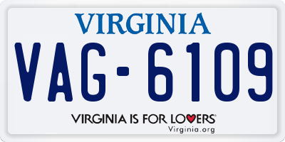VA license plate VAG6109