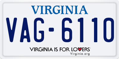 VA license plate VAG6110