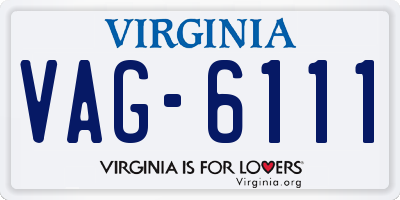 VA license plate VAG6111