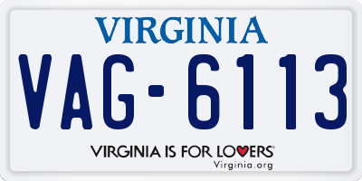 VA license plate VAG6113