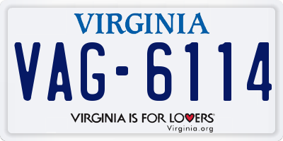VA license plate VAG6114