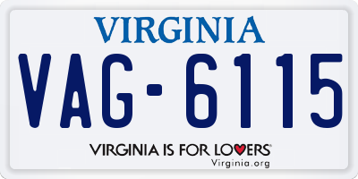 VA license plate VAG6115