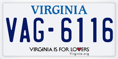 VA license plate VAG6116