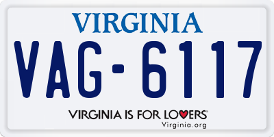 VA license plate VAG6117