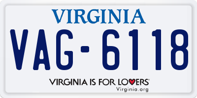 VA license plate VAG6118