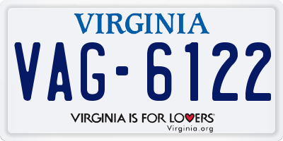 VA license plate VAG6122