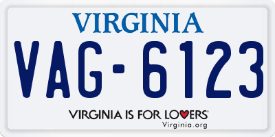 VA license plate VAG6123