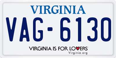 VA license plate VAG6130