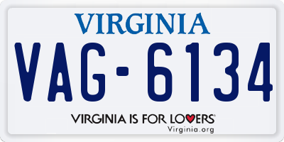 VA license plate VAG6134
