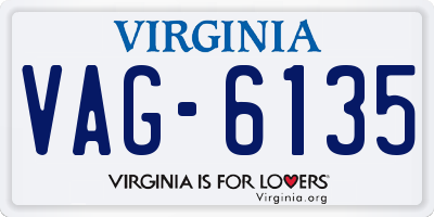 VA license plate VAG6135