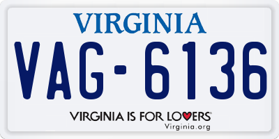 VA license plate VAG6136