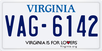VA license plate VAG6142