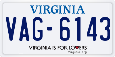VA license plate VAG6143