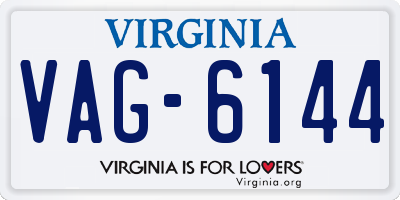 VA license plate VAG6144