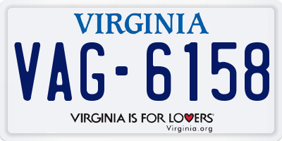 VA license plate VAG6158