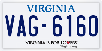 VA license plate VAG6160