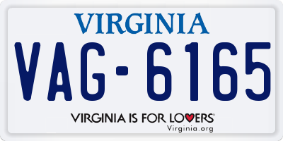 VA license plate VAG6165