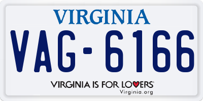 VA license plate VAG6166