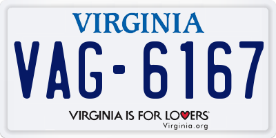 VA license plate VAG6167