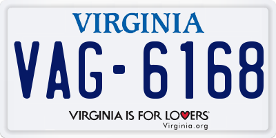 VA license plate VAG6168