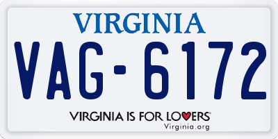 VA license plate VAG6172