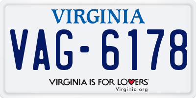 VA license plate VAG6178
