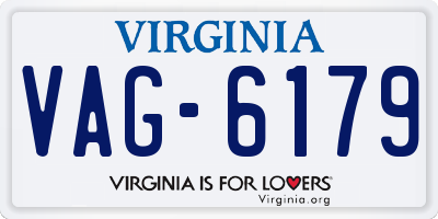 VA license plate VAG6179