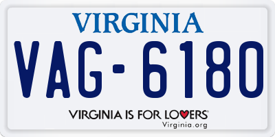 VA license plate VAG6180