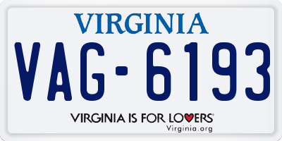 VA license plate VAG6193