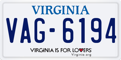 VA license plate VAG6194