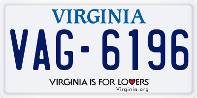 VA license plate VAG6196
