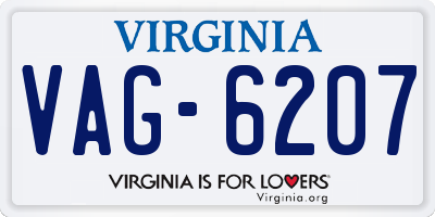 VA license plate VAG6207