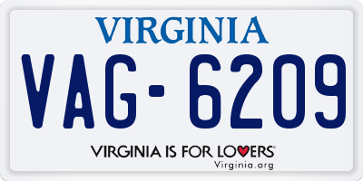 VA license plate VAG6209