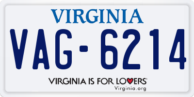 VA license plate VAG6214