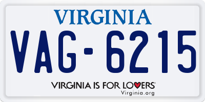 VA license plate VAG6215