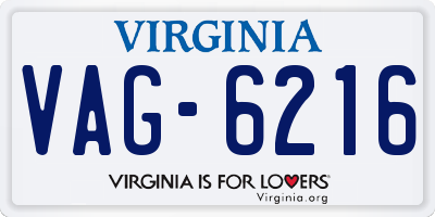 VA license plate VAG6216