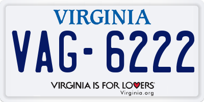 VA license plate VAG6222