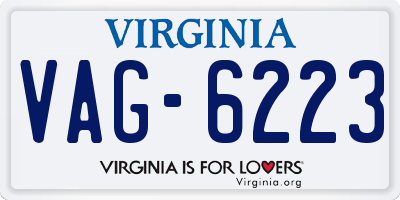 VA license plate VAG6223
