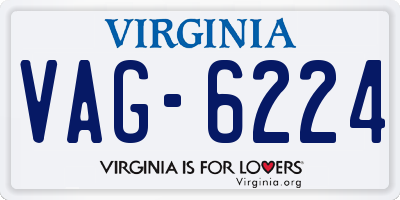 VA license plate VAG6224